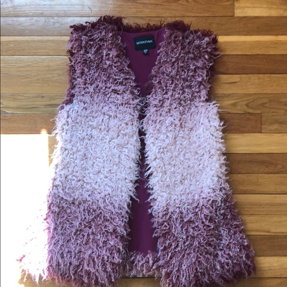 MINKPINK Jackets & Blazers - MinkPink from Urban Outfitters Ombré Shag Vest